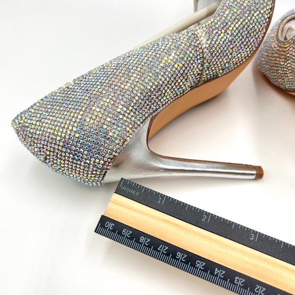 Steve Madden‎ Womens Altisha Rhinestone Jewel Encrusted Heels Pumps Shoes 6.5M - Picture 8 of 16